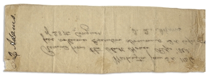 John Quincy Adams Note Signed Related to the 28th Congress